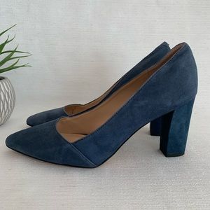 Franco Sarto Abree Blue Suede Leather Pumps Woman’s 9.5M